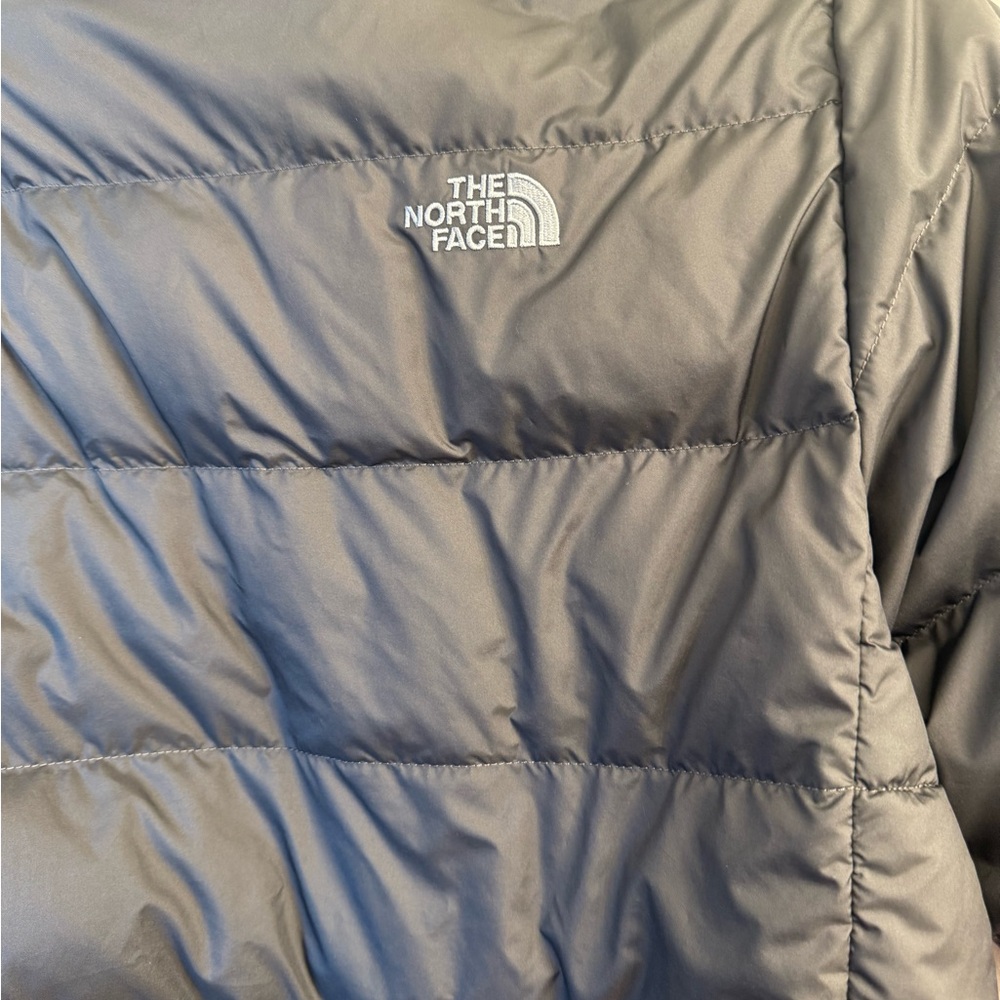 The North Face Andes Down Jacket Youth XL Gray 550 Fill Insulated Full Zip Puff - Picture 8 of 9